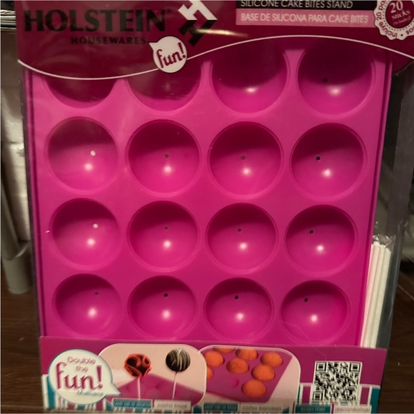 Holstein Housewares Silicone Cake Bites Stand, Magenta Makes 20 - Picture 2 of 2